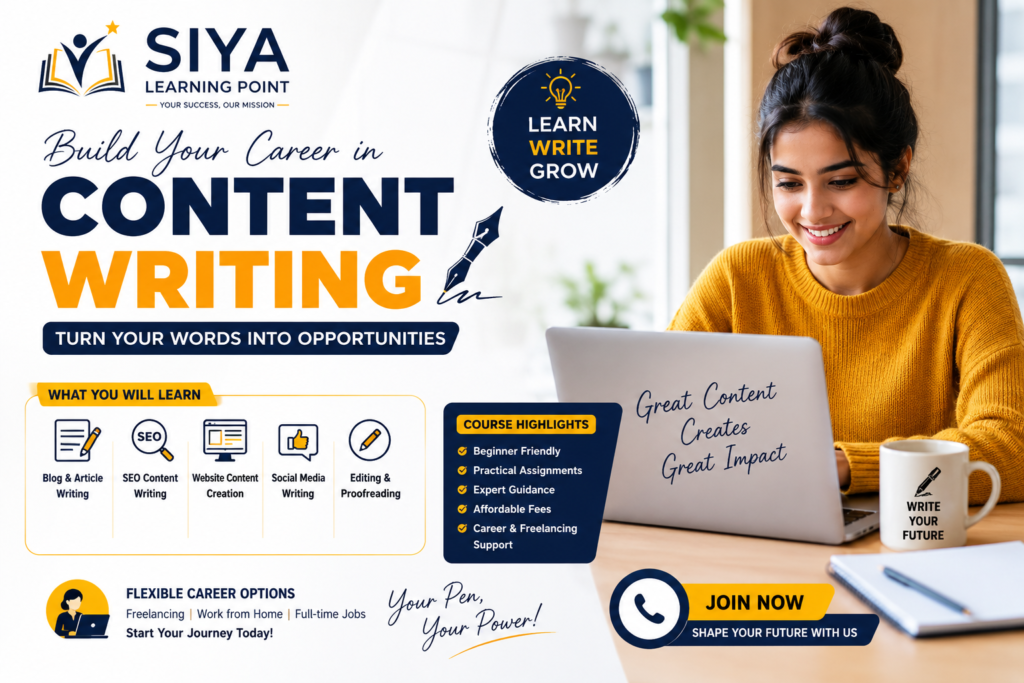 Content Writing Course at Siya Learning Point.